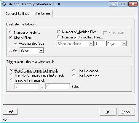 File and Directory Monitoring Add-In Configuration