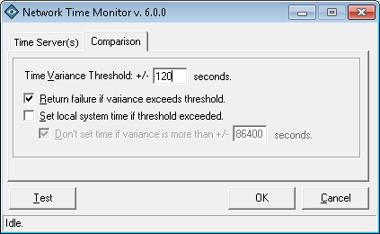 Network Time Monitoring and Synchronizing Add-In Configuration