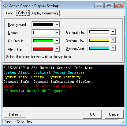 Modify IPSentry Console Display Colors