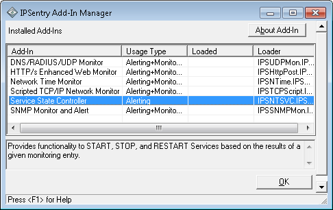 IPSentry Alert Add-In Manager