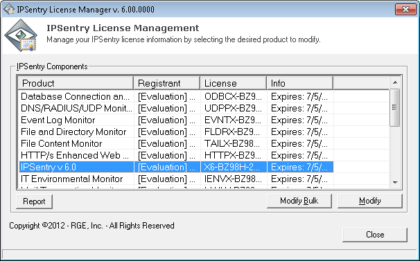 IPSentry License Manager