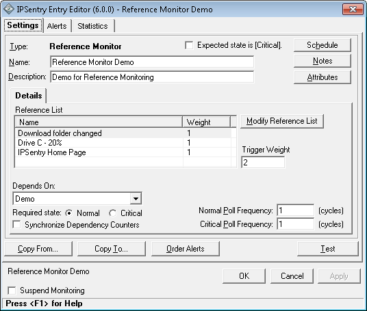 IPSentry Back Reference Monitor Configuration
